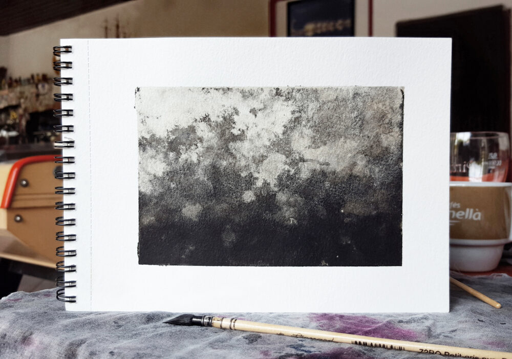 Ciel de Café ~ Dessin à l'Encre de Chine & Café ~ 18×24 Encadré – Image 6
