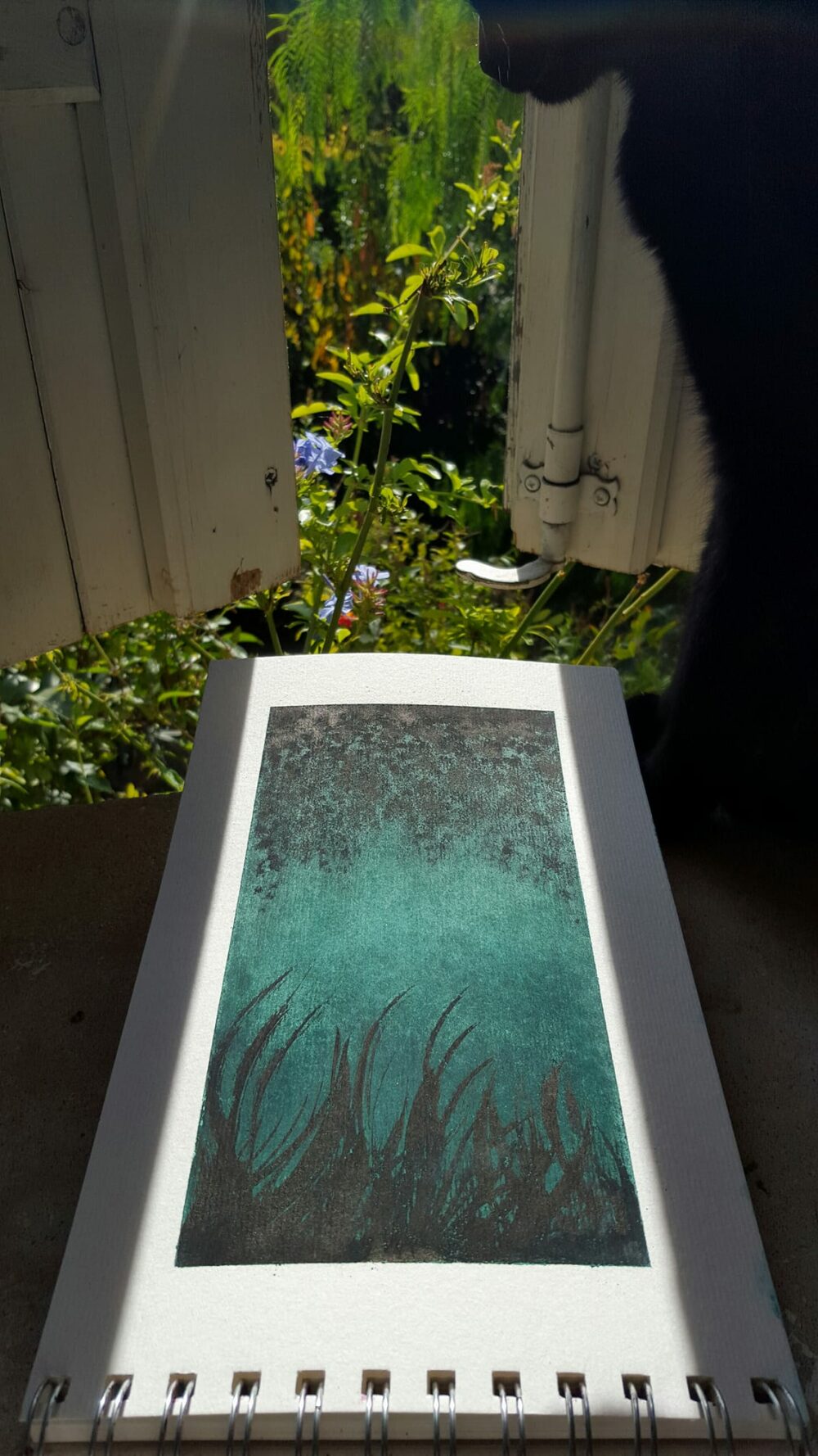 Garden ~ Dessin à l'Encre de Chine & Acrylique ~ 20x30 Encadré ~ SOLD OUT – Image 2