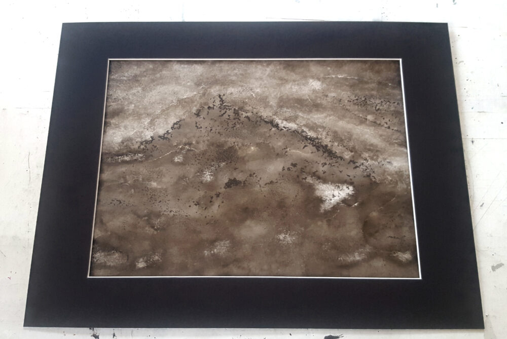Japanese Mount ~ Dessin à l'Encre / Lavis ~ 30x40 Encadré – Image 12