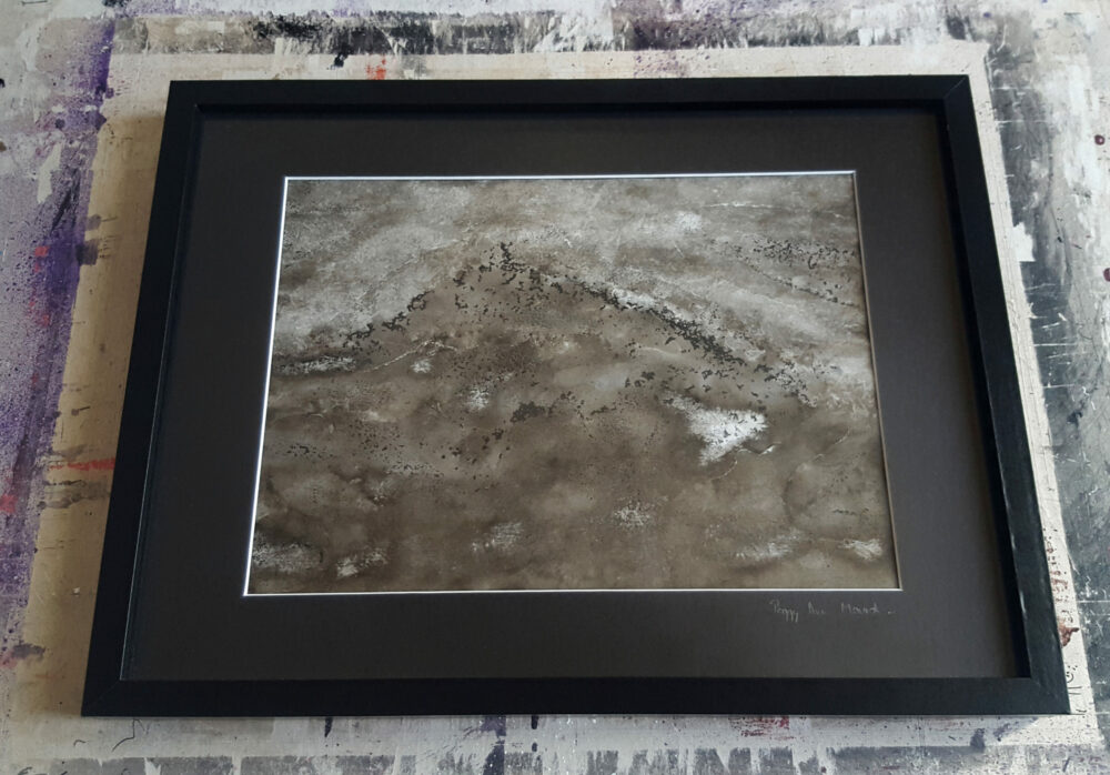 Japanese Mount ~ Dessin à l'Encre / Lavis ~ 30x40 Encadré – Image 8