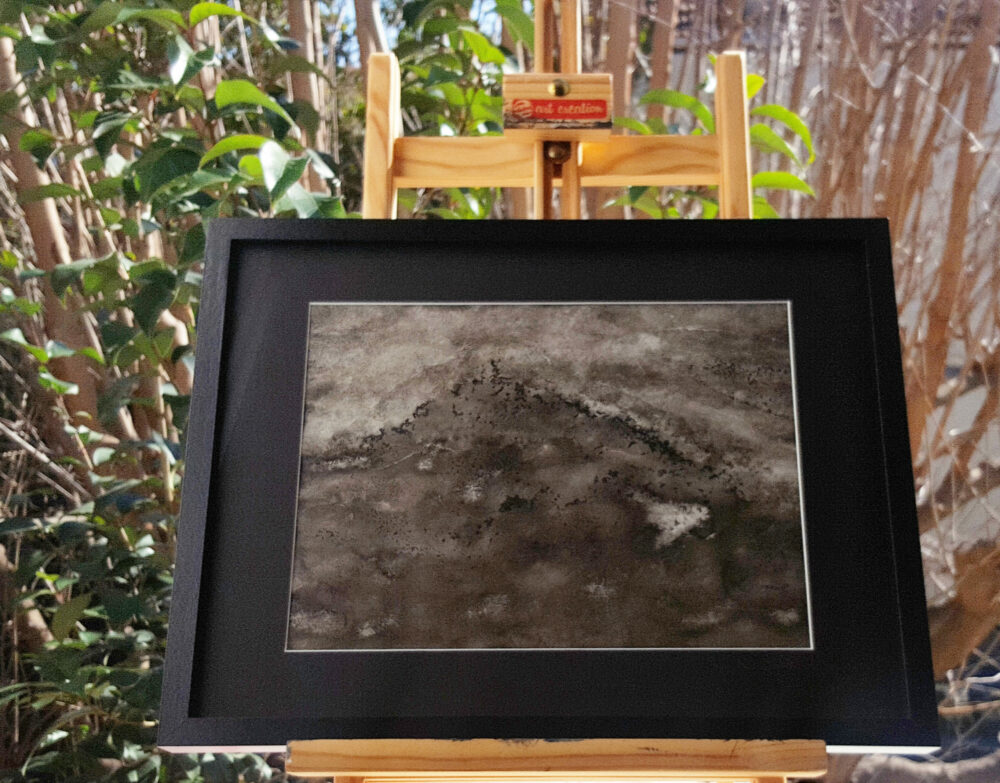 Japanese Mount ~ Dessin à l'Encre / Lavis ~ 30x40 Encadré – Image 9
