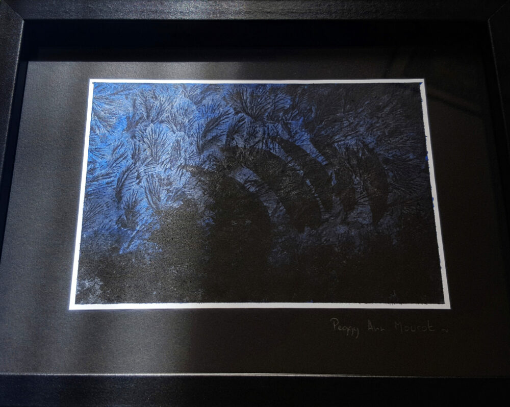 Bleu n°4 ~ Aquarelle & Encre de Chine ~ 18x24 Encadré – Image 2