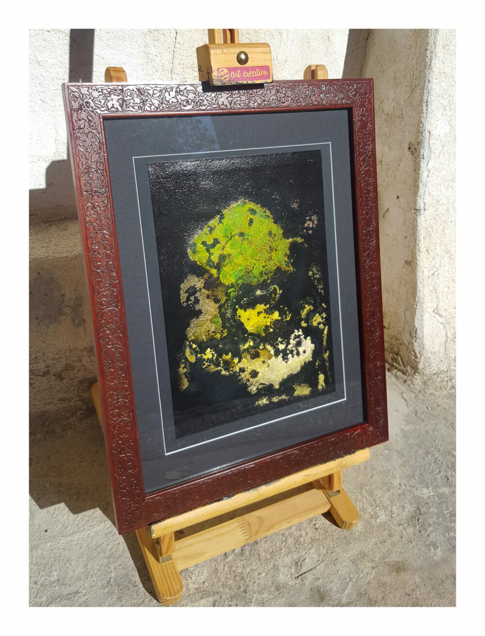 L’Arbre d’Ys ~ Encre de Chine, Acrylique, Pastels ~ Encadré Bois Acajou sculpté 30x40 ~ SOLD OUT – Image 16
