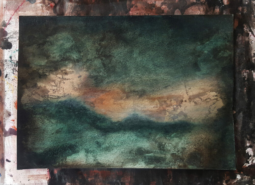 Rupestrian ~ Peinture ~ Acrylique & Encre de Chine ~ 30x40 Encadré – Image 2