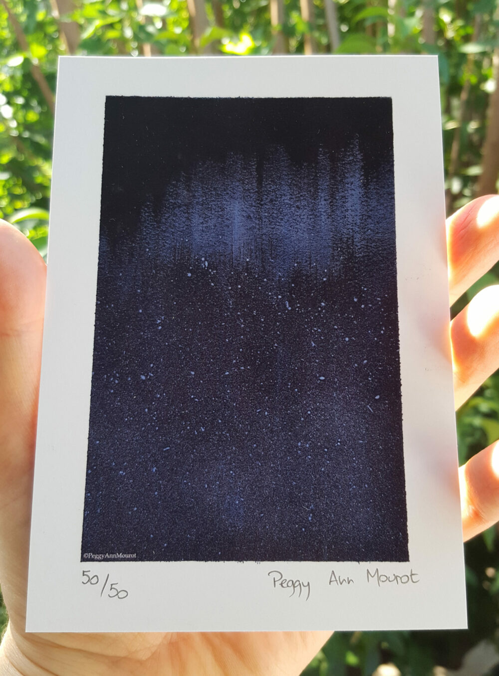 Cartes Postales Nebel Leben Limitée à 50ex N°Signée & Papier Japonais Bleu ~ 13×18 Encadrée – Image 4