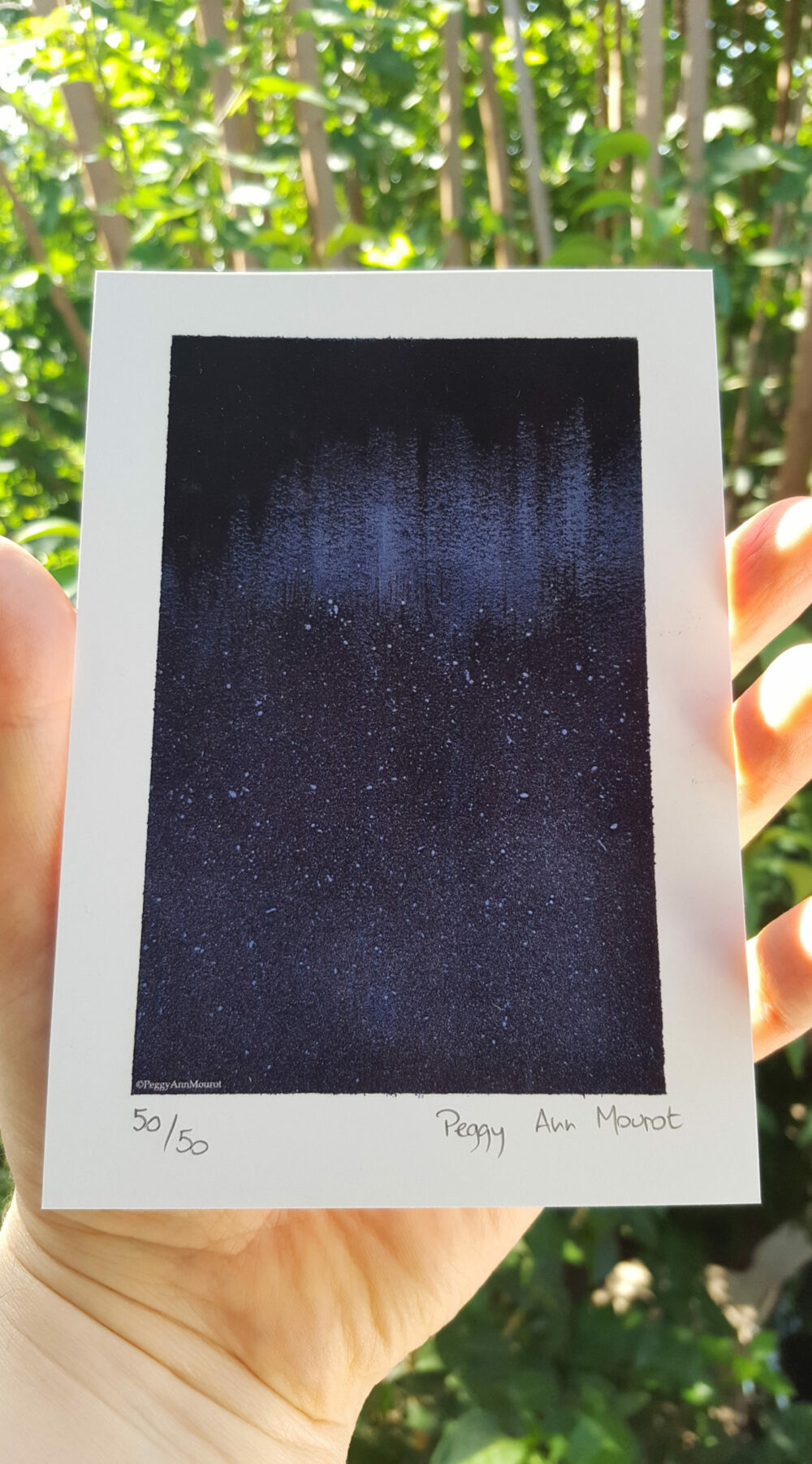 Cartes Postales Nebel Leben Limitée à 50ex N°Signée & Papier Japonais Bleu ~ 13×18 Encadrée – Image 2