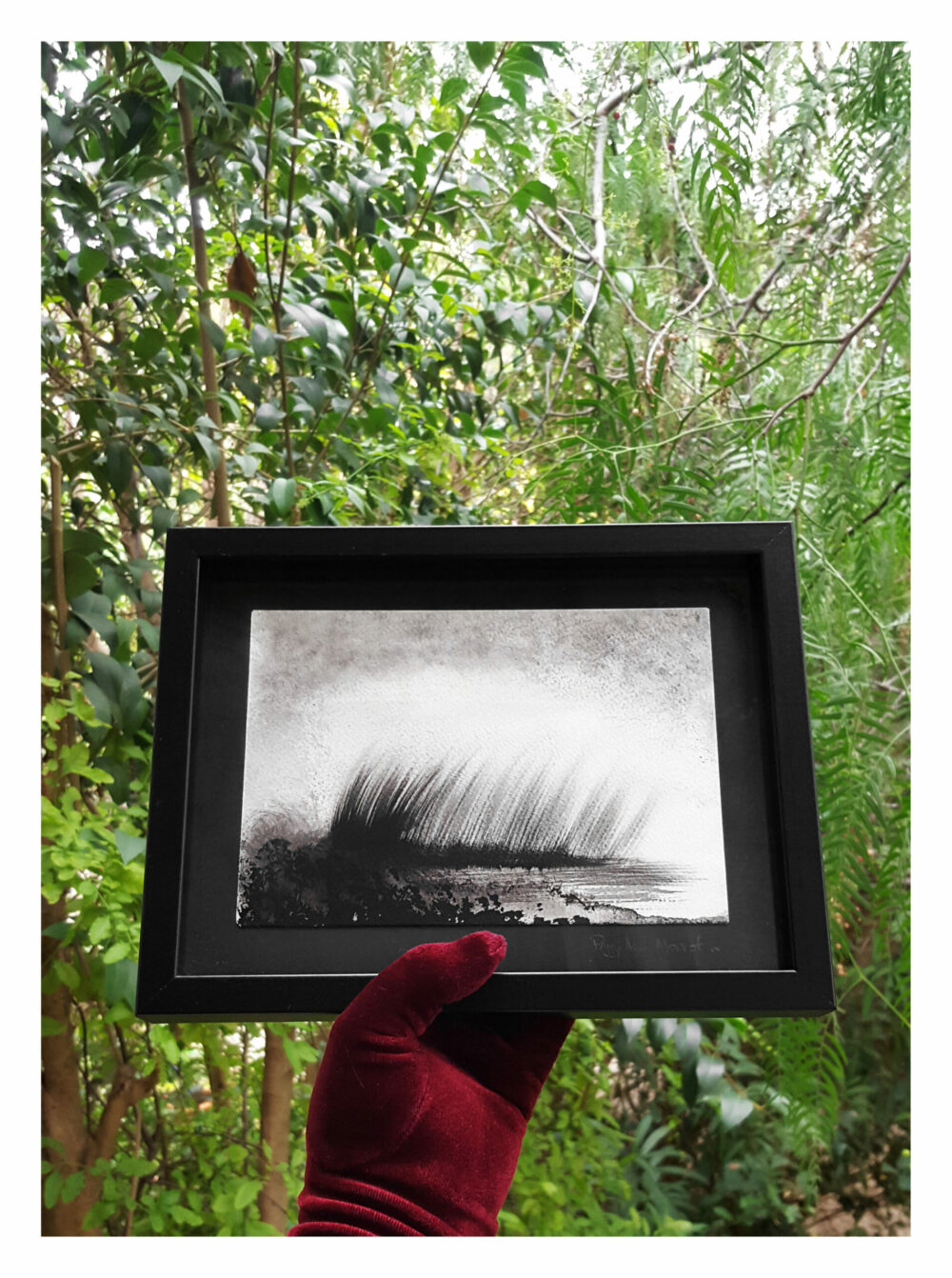 Lagunes ~ Dessin à l'Encre de Chine ~ 18x24 Encadré – Image 2