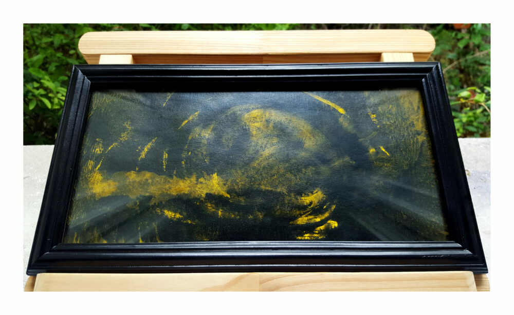 Le ciel s'était revêtu d'or brûlant ~ Encre de Chine & Acrylique ~ 19x34 Encadré ~ SOLD OUT – Image 3