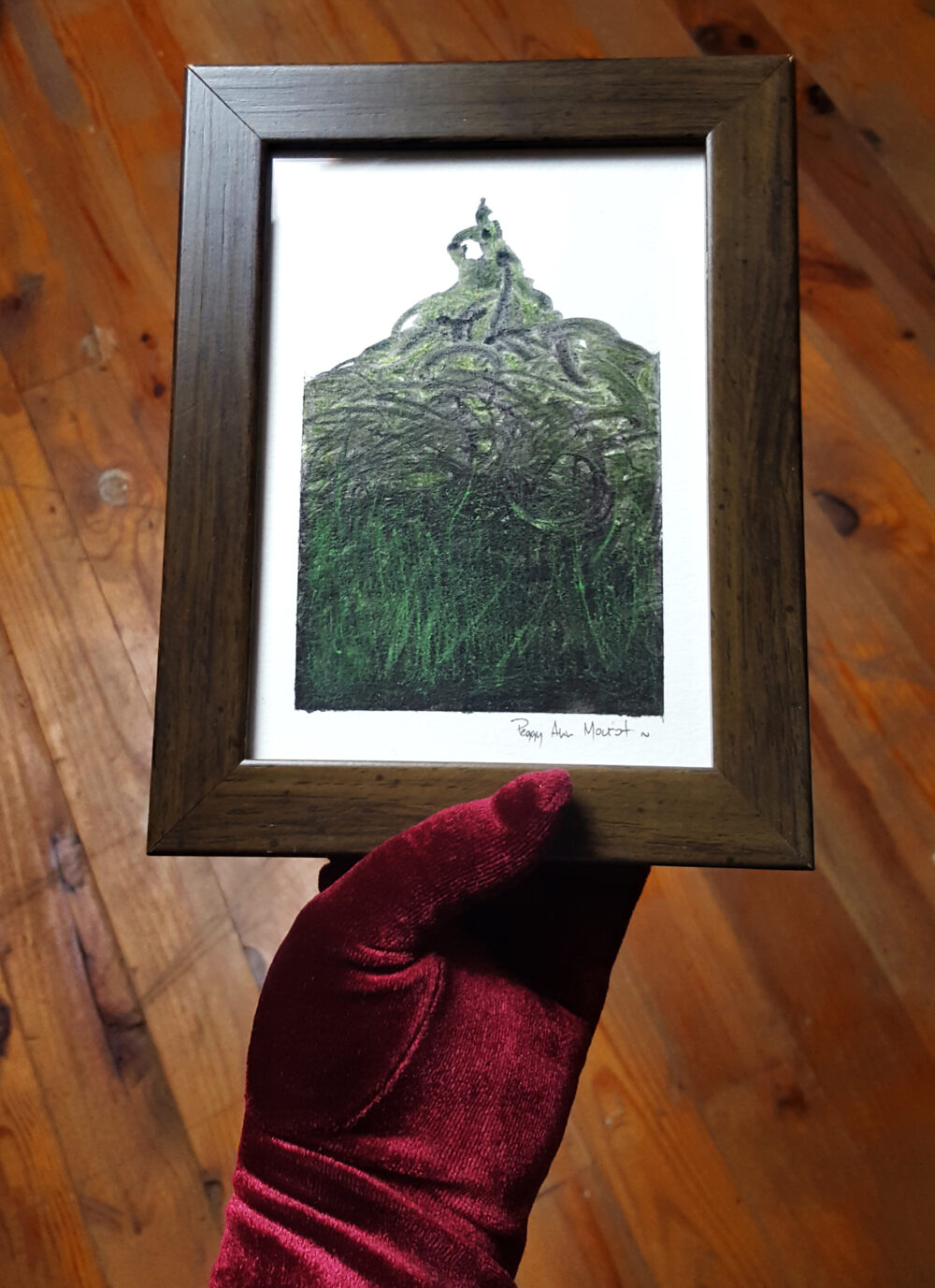 Alguiss II ~ Aquarelle & Encre de Chine ~ 13x18 Encadré bois vert ~ SOLD OUT – Image 6