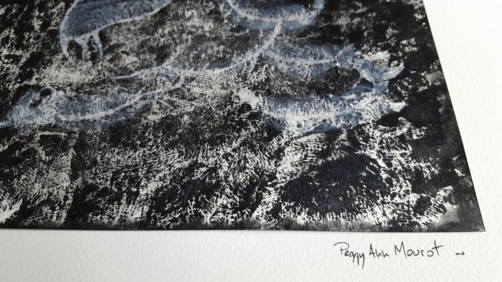 Fantômes Marins ~ Dessin ~ Aquarelle, Acrylique, Encre de Chine & Pastel ~ 30x40 Encadré – Image 16