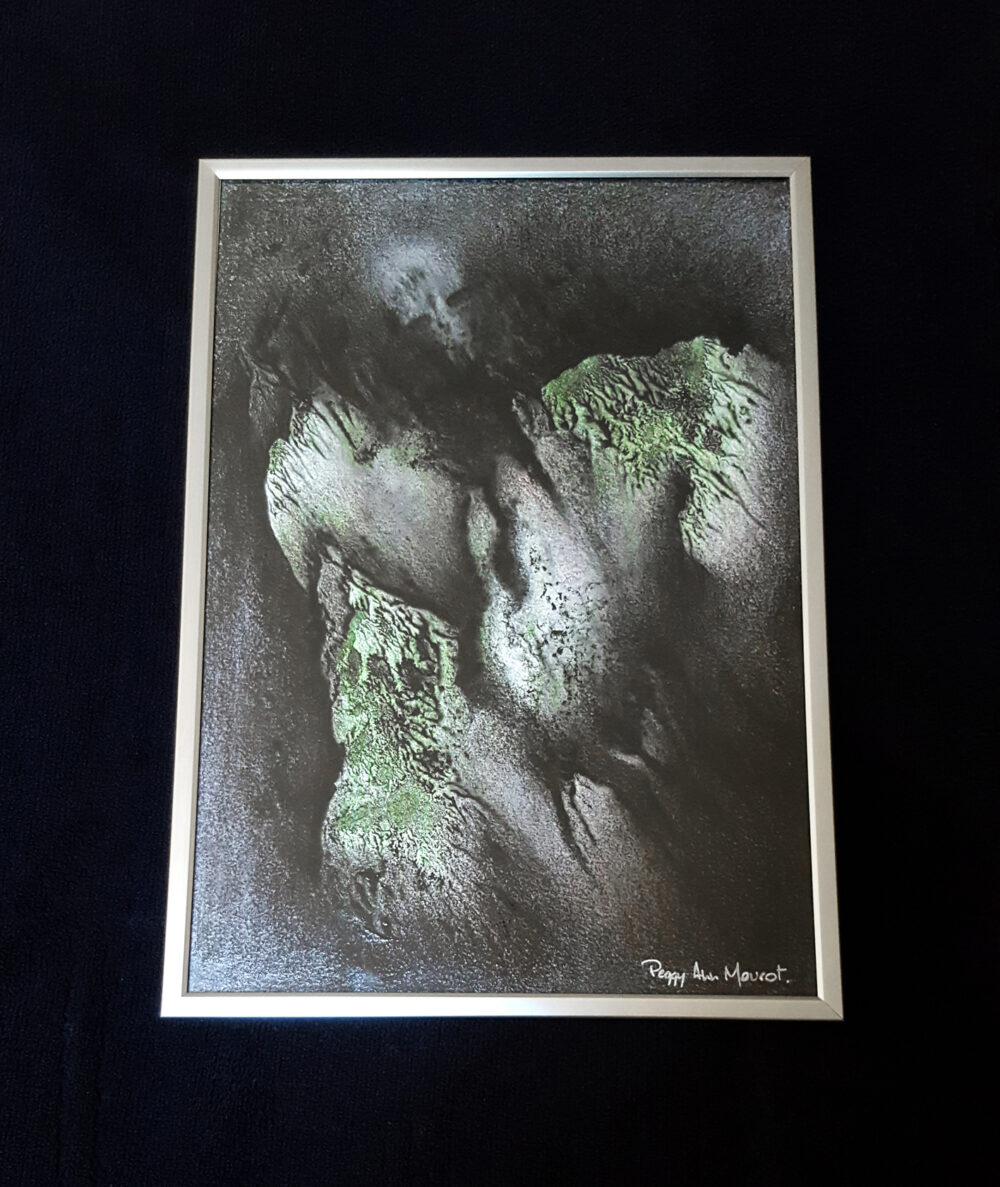 Petrified ~ Dessin à l’Encre de Chine, Acrylique & Aquarelle ~ Encadré Métal A4 ~ SOLD OUT – Image 2