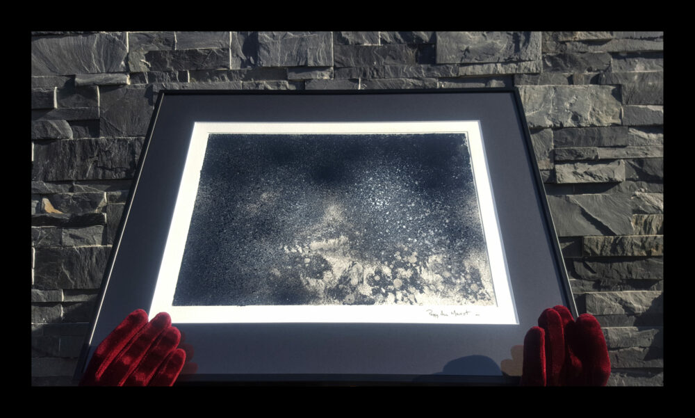 Winter Night ~ Peinture ~ Encre de Chine & Acrylique ~ 40x50 Encadré