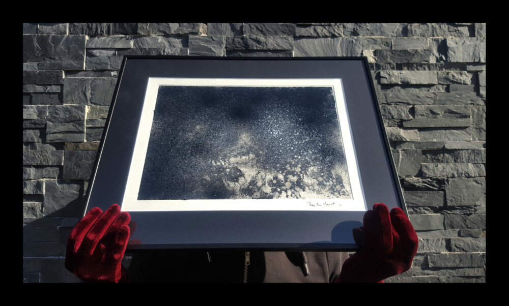 Winter Night ~ Peinture ~ Encre de Chine & Acrylique ~ 40x50 Encadré – Image 5