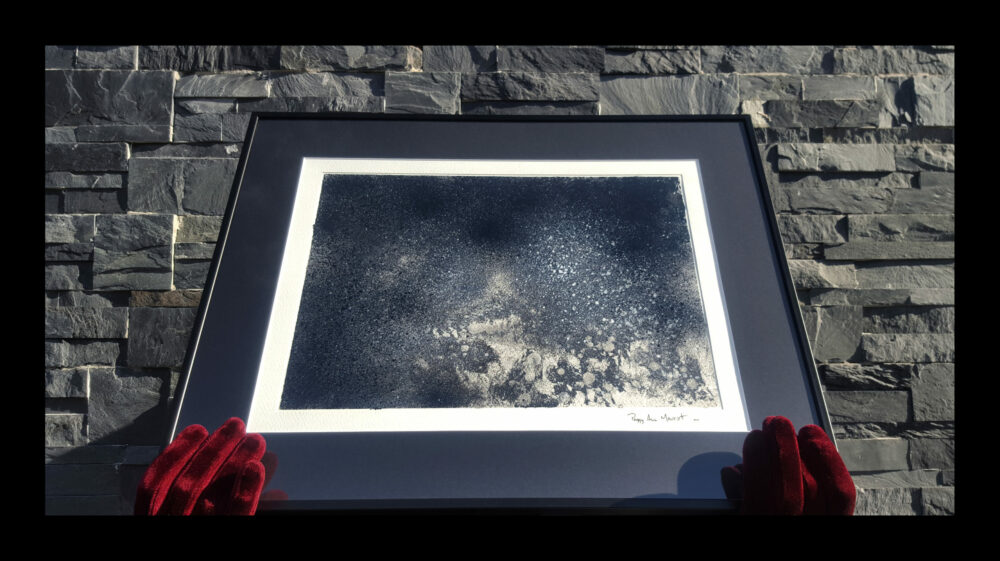 Winter Night ~ Peinture ~ Encre de Chine & Acrylique ~ 40x50 Encadré – Image 8