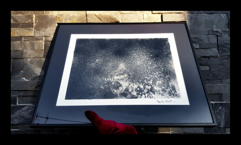 Winter Night ~ Peinture ~ Encre de Chine & Acrylique ~ 40x50 Encadré – Image 2