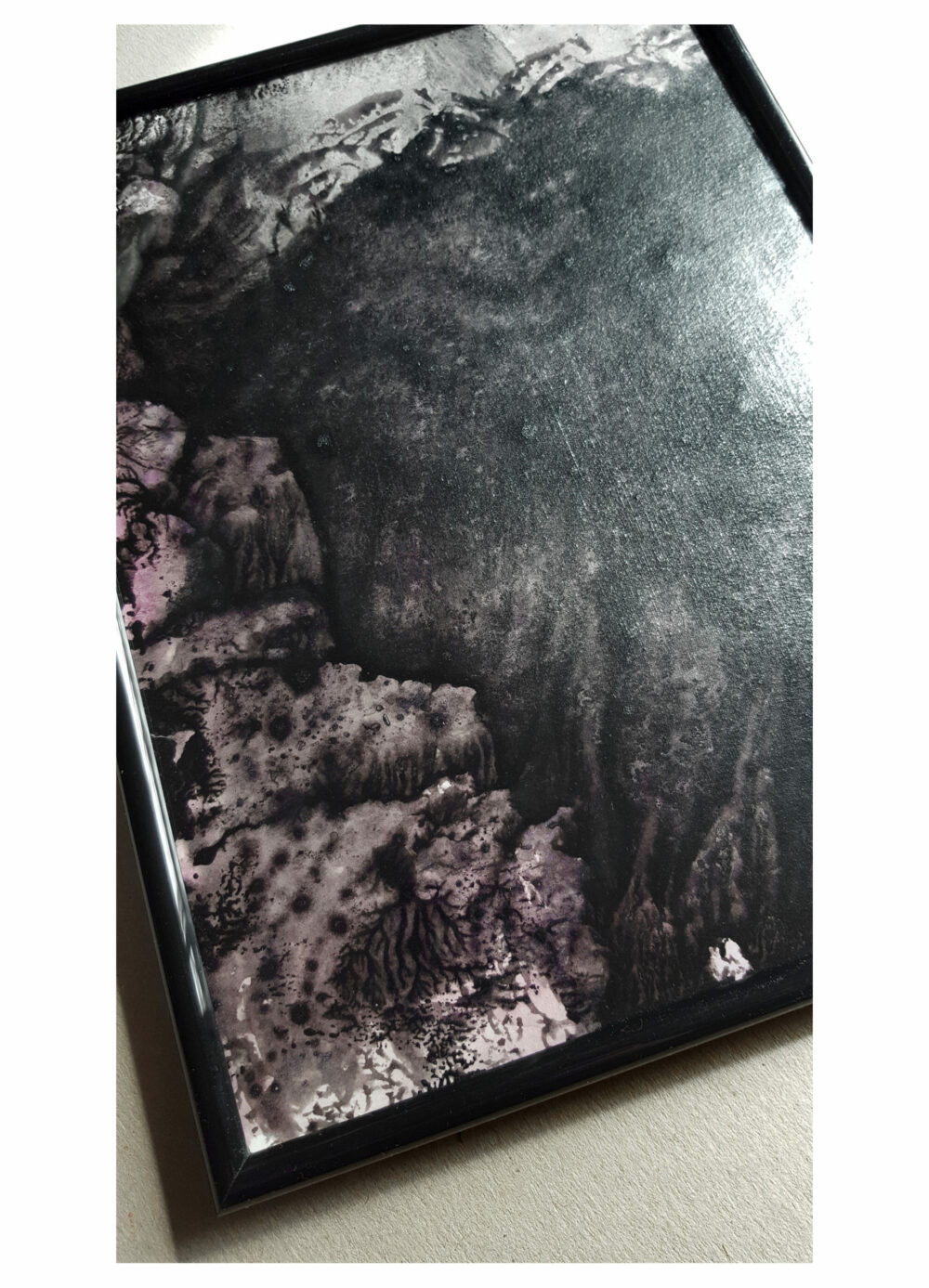 Diptyque "Sombre" I & II ~ Encre de Chine & Acrylique ~ 18x24 & 13x18 Encadrés – Image 7