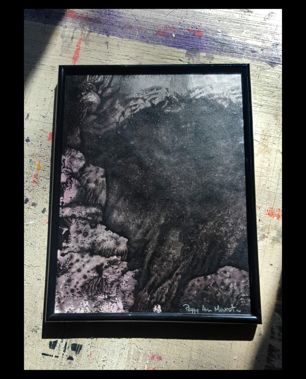 Diptyque "Sombre" I & II ~ Encre de Chine & Acrylique ~ 18x24 & 13x18 Encadrés – Image 2