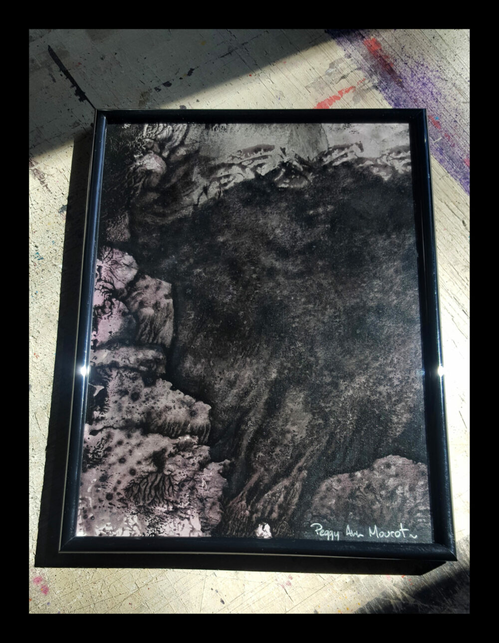Diptyque "Sombre" I & II ~ Encre de Chine & Acrylique ~ 18x24 & 13x18 Encadrés – Image 11