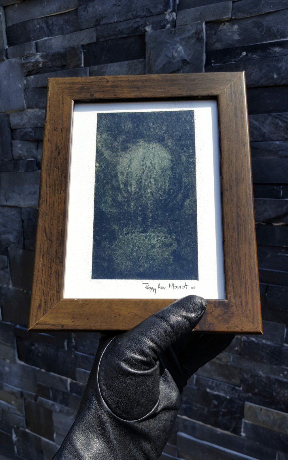 Cthulhu & The Cat ~ Encre de Chine & Acrylique ~ 13x18 Encadré bois vert – Image 6