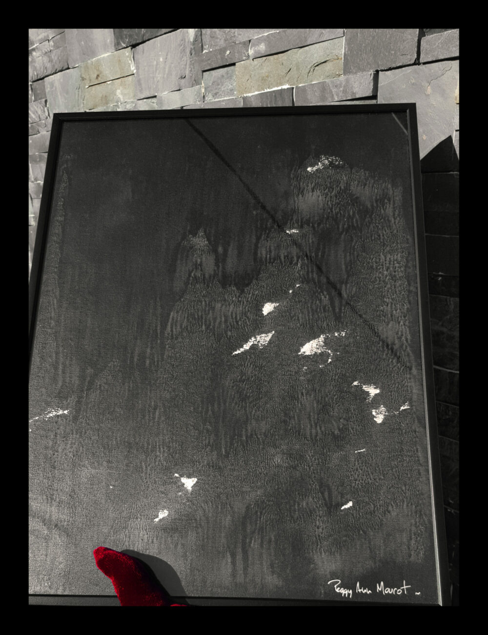 Japan Night ~ Acrylique & Encre de Chine ~ 30×40 Encadré – Image 3