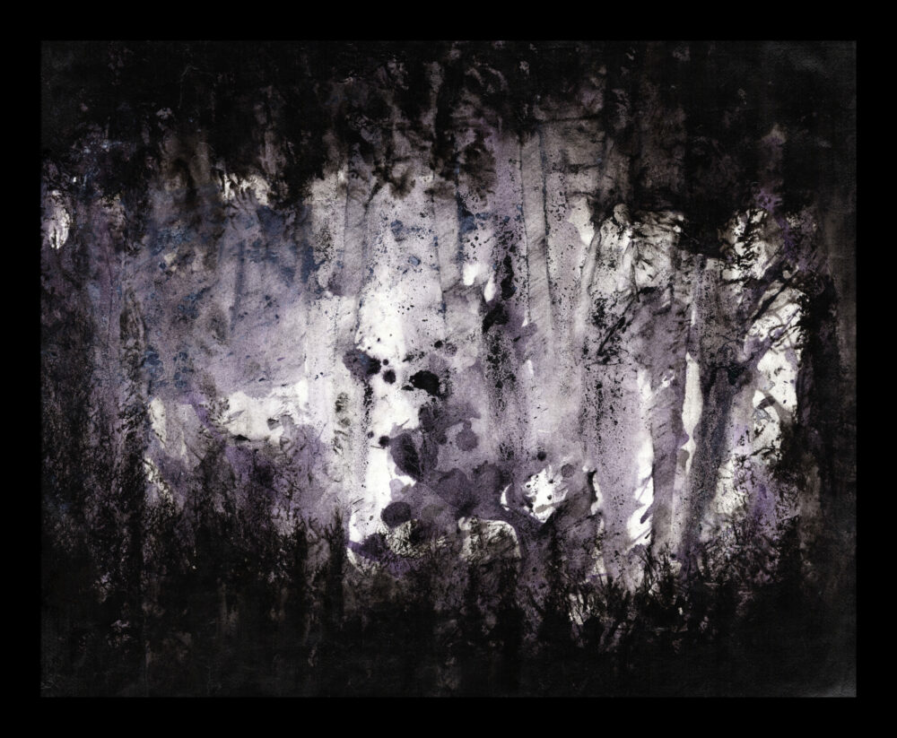 A Forest ~ Peinture ~ Encre de Chine & Acrylique ~ 40x50 Encadré