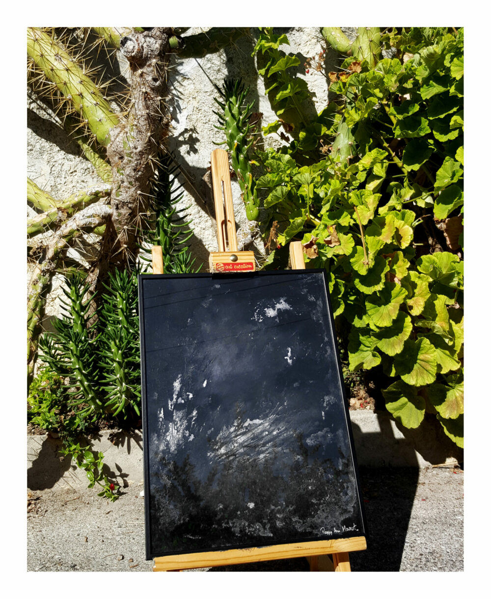 Black Mass ~ Peinture ~ Acrylique & Encre de Chine ~ 30×40 Encadré – Image 2