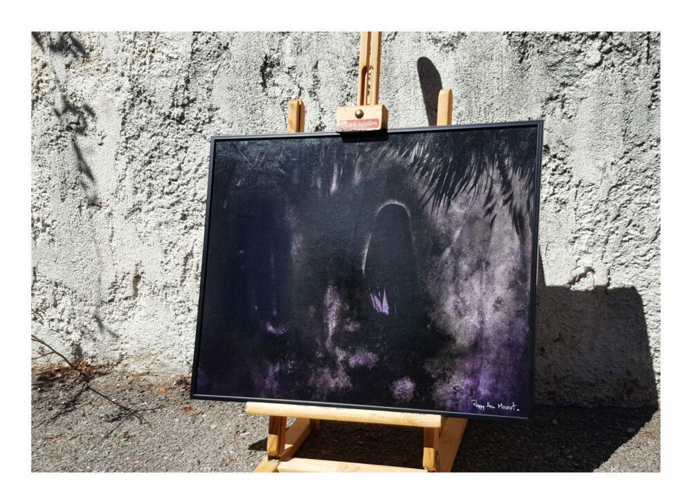 Lost Violet ~ Peinture ~ Encre de Chine & Acrylique ~ 40x50 Encadré ~ SOLD OUT – Image 4