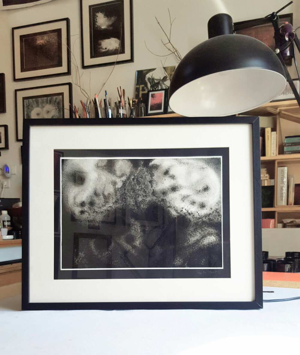 The Birth Of Godzi ~ Dessin à l'Encre de Chine ~ 40x50 Encadré