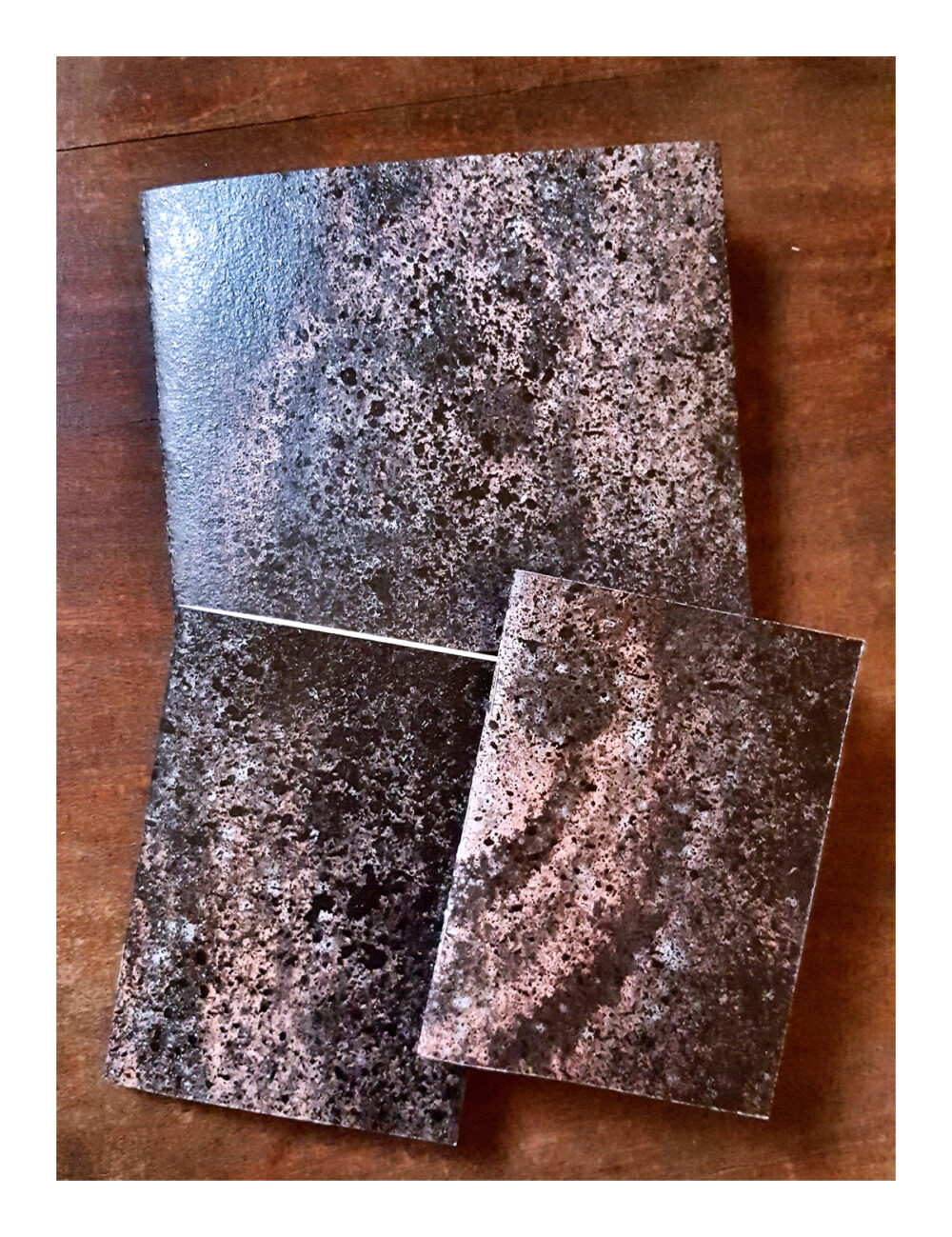 Carnets Uniques Marbrés I, II & III Signés ~ Couvertures Dessins originaux Encre & Acrylique ~ SOLD OUT