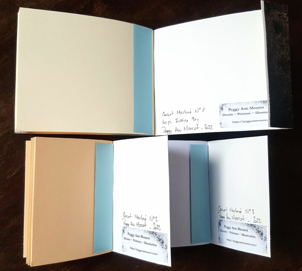 Carnets Uniques Marbrés I, II & III Signés ~ Couvertures Dessins originaux Encre & Acrylique ~ SOLD OUT – Image 7