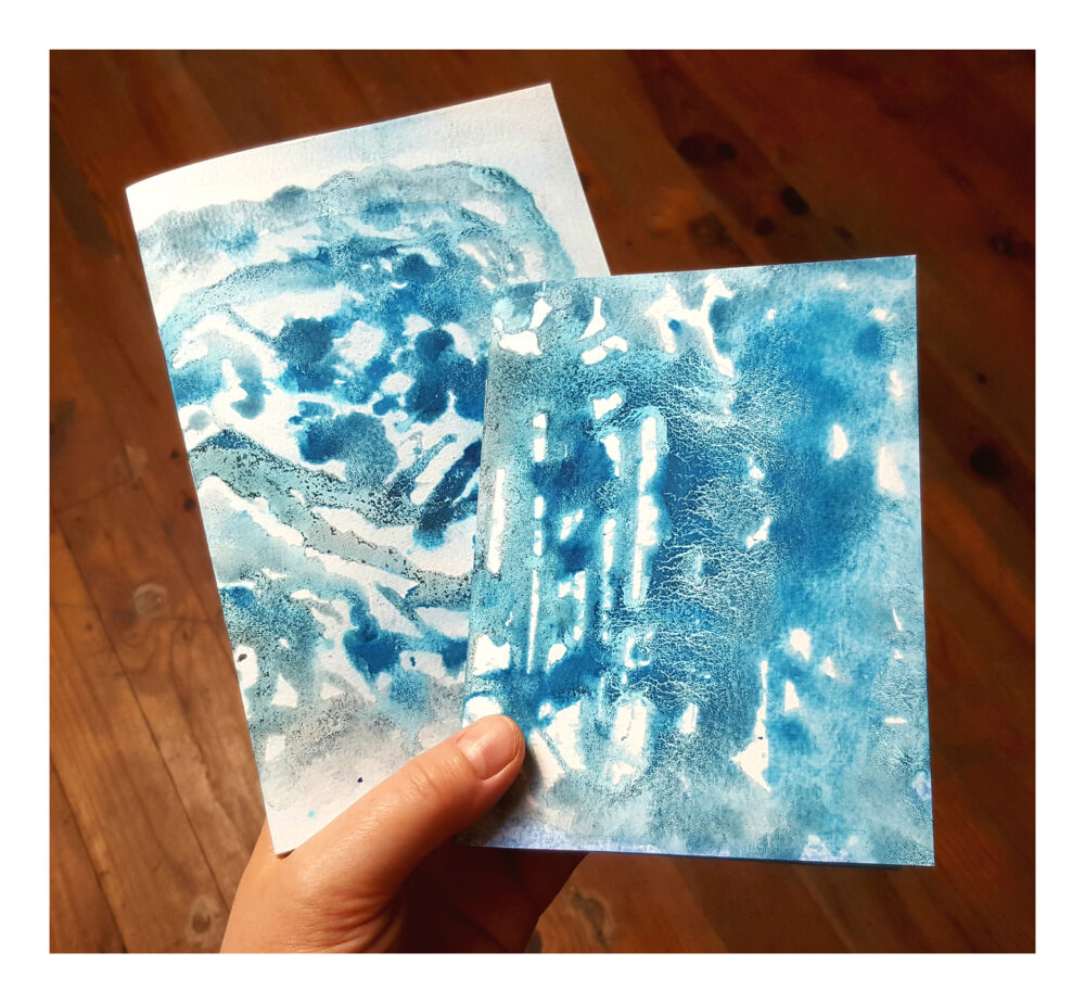 Carnets Uniques Turquoises I & II Signés ~ Couvertures Dessins originaux Encre & Acrylique ~ SOLD OUT