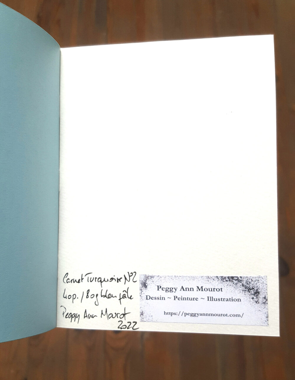 Carnets Uniques Turquoises I & II Signés ~ Couvertures Dessins originaux Encre & Acrylique ~ SOLD OUT – Image 6