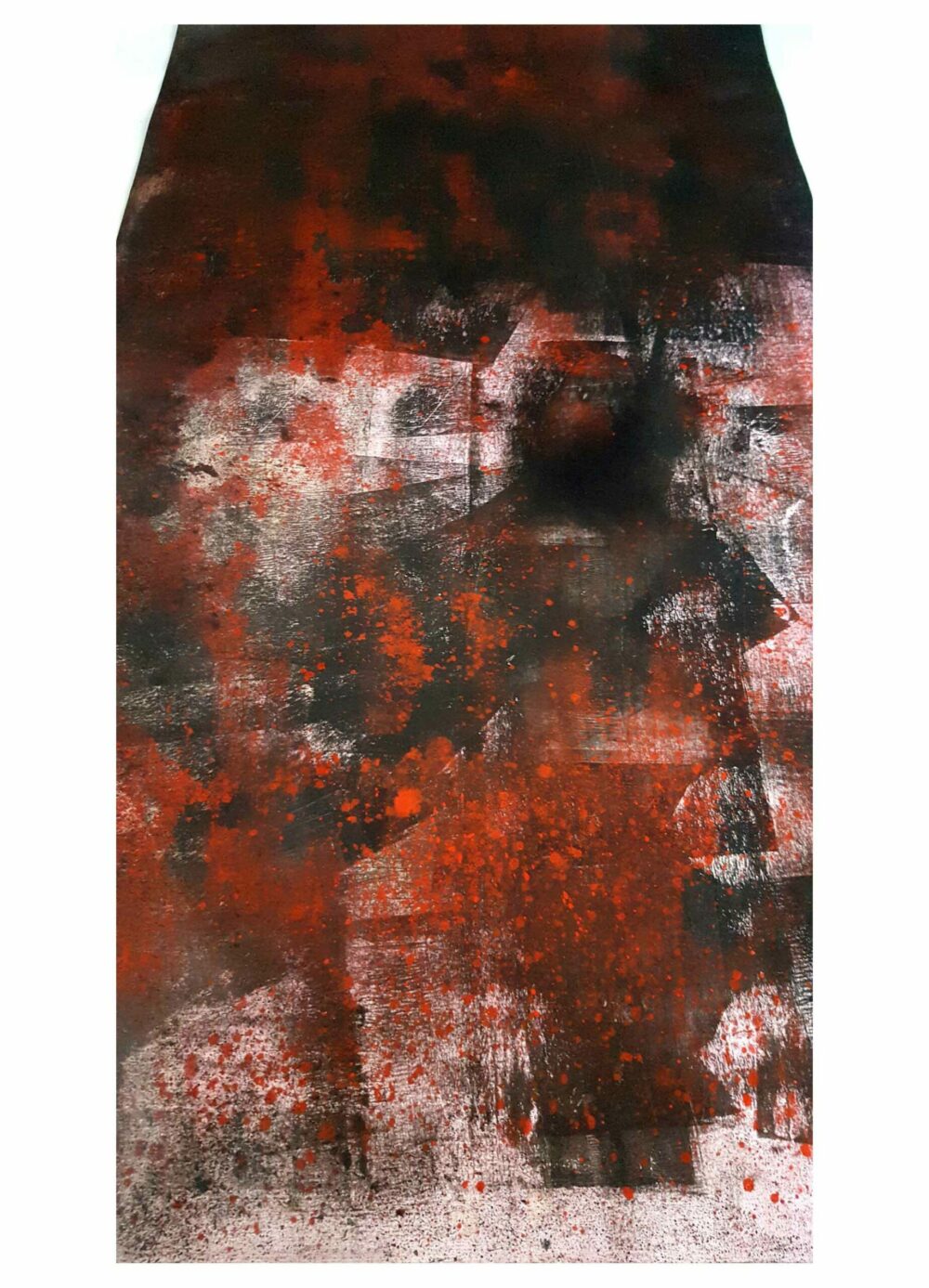 Peinture ~ Rusty Town ~ Acrylique & Encre de Chine ~ Encadrée Bois Rouge 50x100 cm ~ SOLD OUT – Image 3