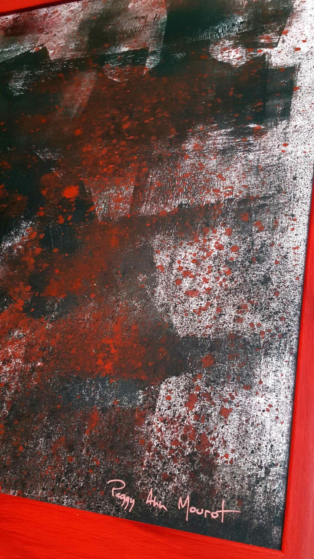 Peinture ~ Rusty Town ~ Acrylique & Encre de Chine ~ Encadrée Bois Rouge 50x100 cm ~ SOLD OUT – Image 16