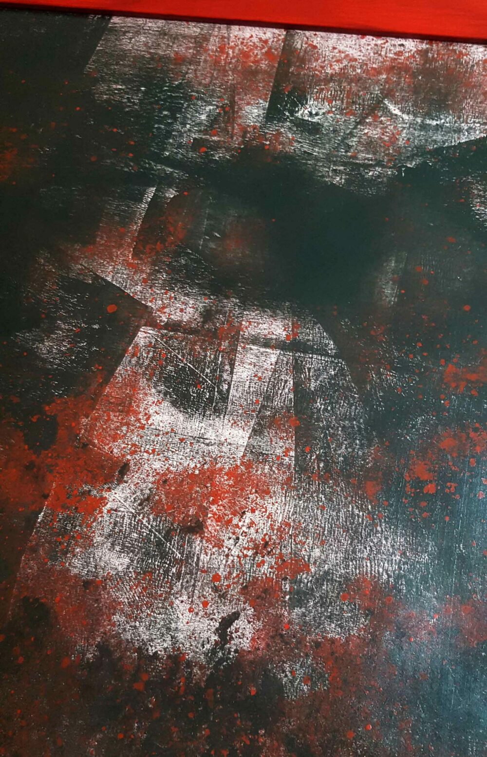Peinture ~ Rusty Town ~ Acrylique & Encre de Chine ~ Encadrée Bois Rouge 50x100 cm ~ SOLD OUT – Image 15