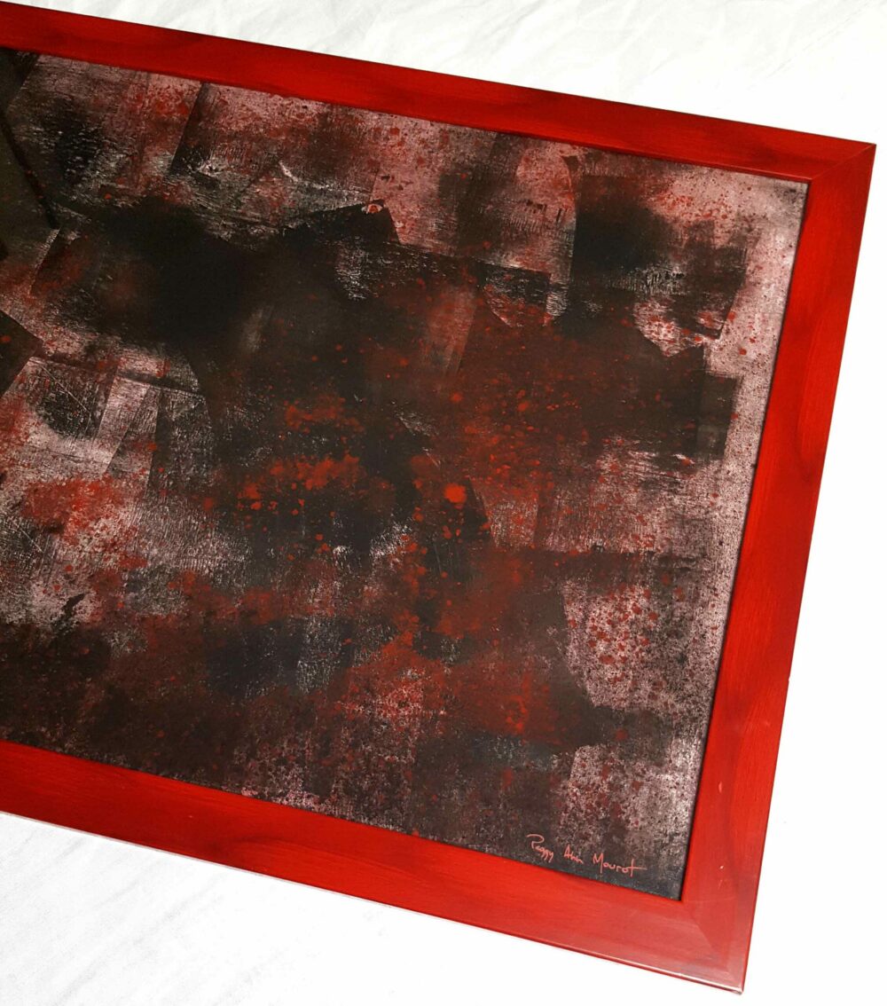 Peinture ~ Rusty Town ~ Acrylique & Encre de Chine ~ Encadrée Bois Rouge 50x100 cm ~ SOLD OUT – Image 20