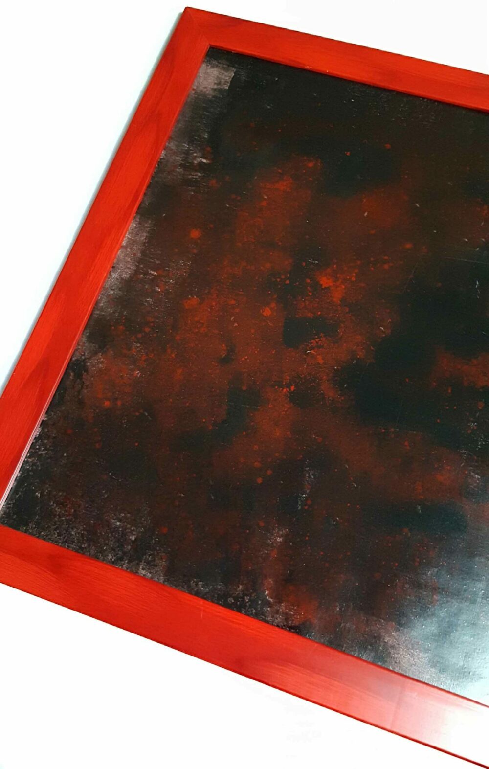 Peinture ~ Rusty Town ~ Acrylique & Encre de Chine ~ Encadrée Bois Rouge 50x100 cm ~ SOLD OUT – Image 18