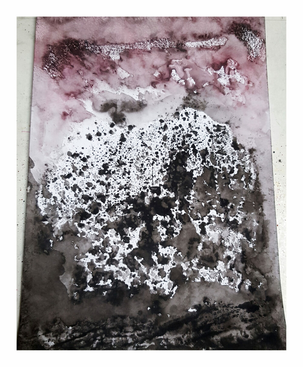 Dent de Crolles  ~ Aquarelle & Encre de Chine ~ Encadré Métal A4 – Image 5