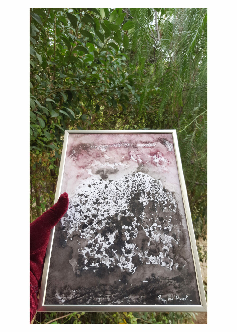 Dent de Crolles  ~ Aquarelle & Encre de Chine ~ Encadré Métal A4 – Image 2
