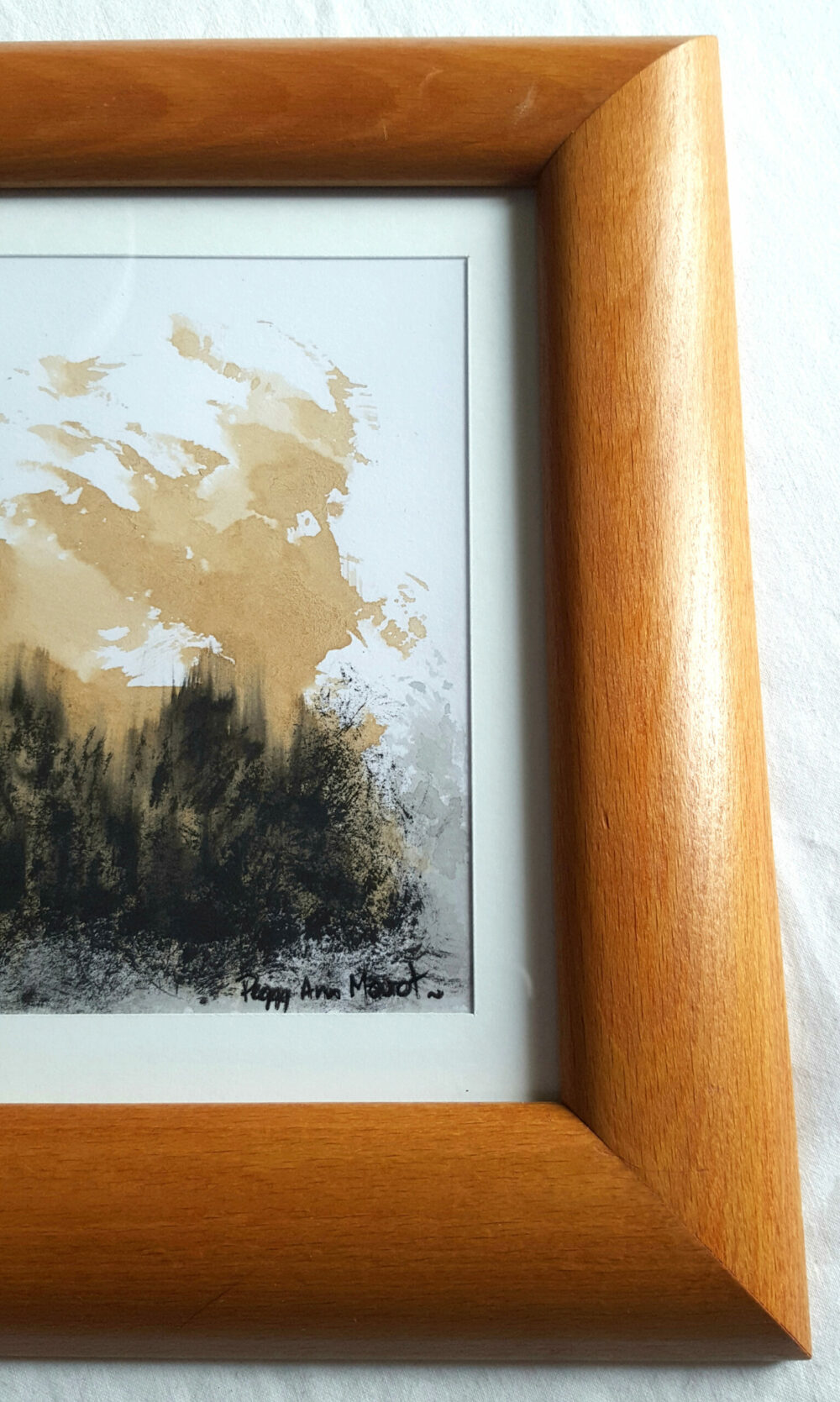 14th ~ Dessin ~ Aquarelle, Encre de Chine & Café ~ 18x24 Encadré Bois Miel Rond – Image 11