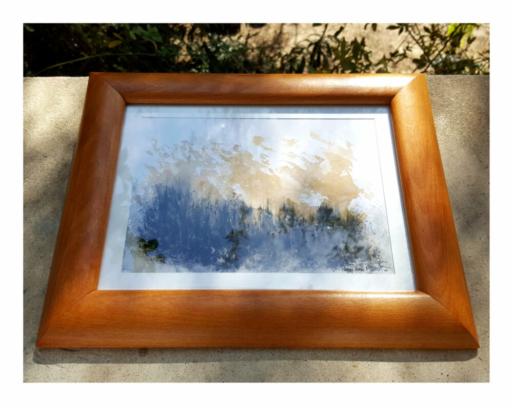 14th ~ Dessin ~ Aquarelle, Encre de Chine & Café ~ 18x24 Encadré Bois Miel Rond – Image 2
