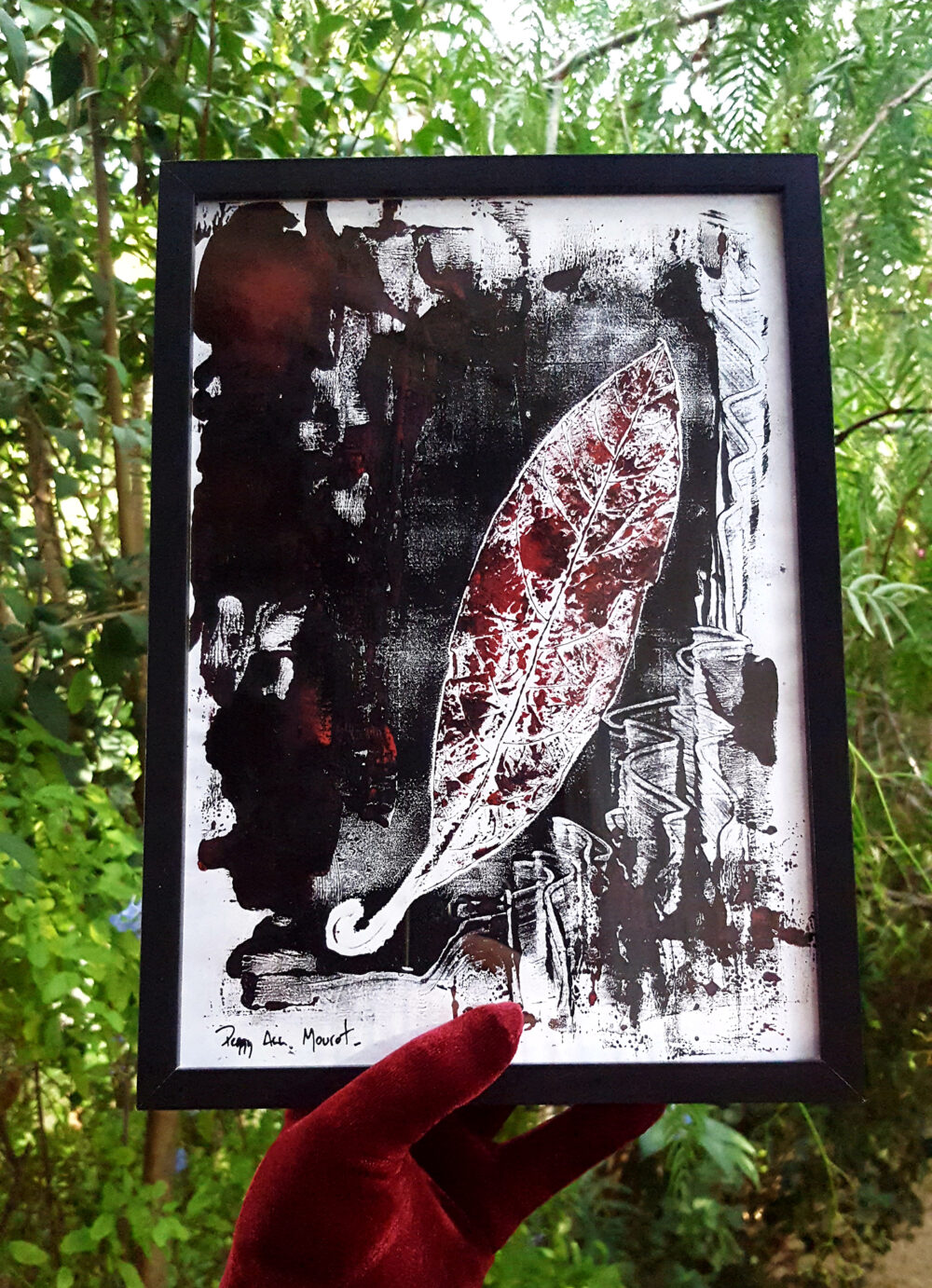 Circé ~ Dessin ~ Encre de Chine & Encres Typographiques ~ Encadré Bois Noir A4 – Image 5