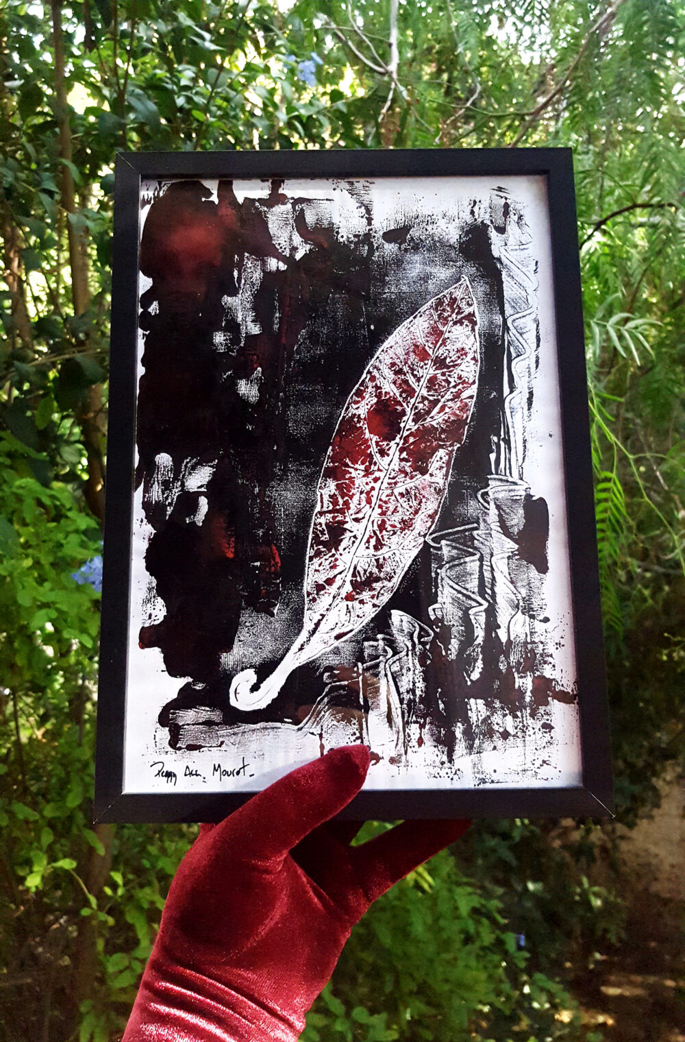 Circé ~ Dessin ~ Encre de Chine & Encres Typographiques ~ Encadré Bois Noir A4 – Image 6