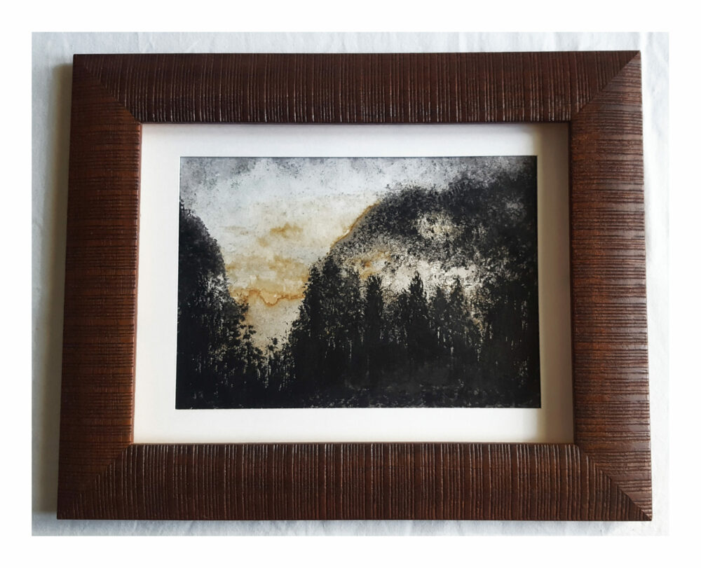 Twenty One ~ Dessin ~ Aquarelle, Encre de Chine & Café ~ 18x24 Encadré Bois Brun Strié – Image 12