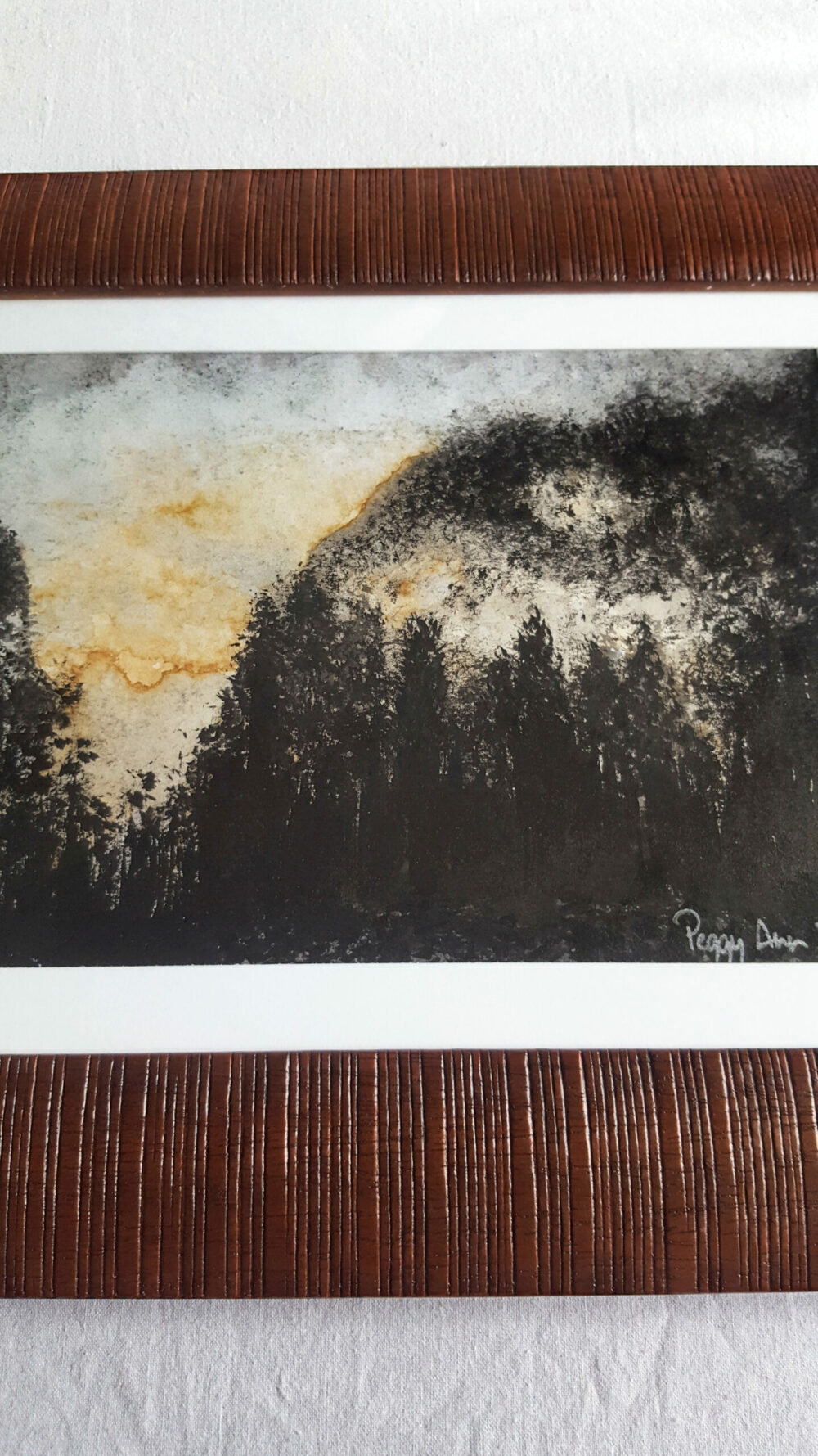 Twenty One ~ Dessin ~ Aquarelle, Encre de Chine & Café ~ 18x24 Encadré Bois Brun Strié – Image 10