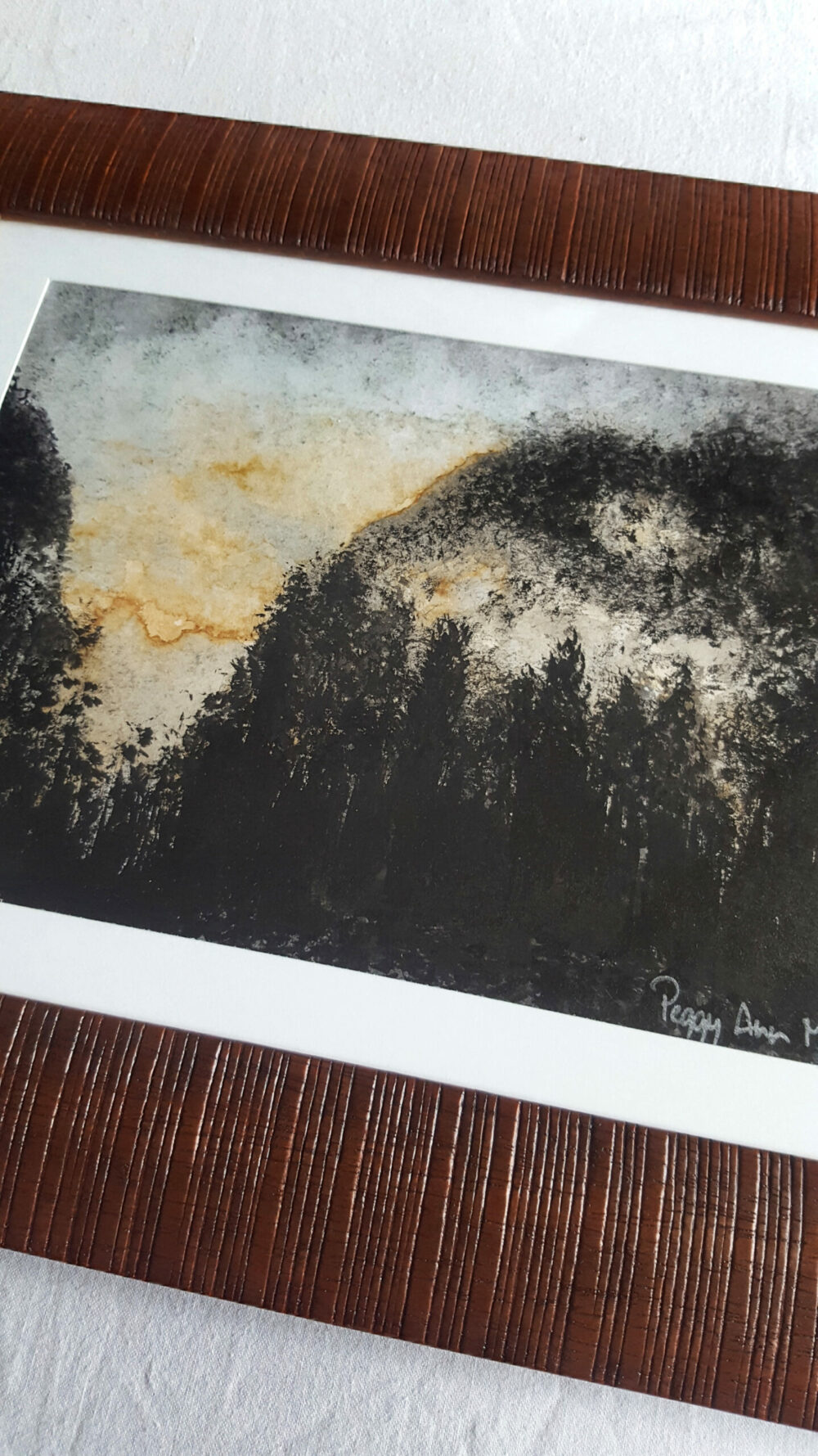 Twenty One ~ Dessin ~ Aquarelle, Encre de Chine & Café ~ 18x24 Encadré Bois Brun Strié – Image 15
