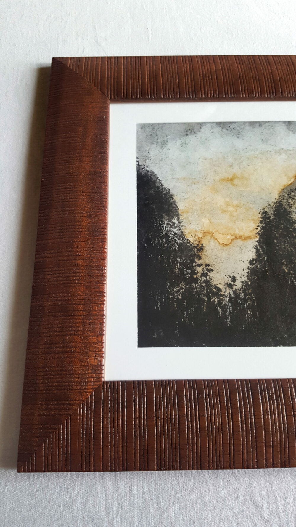 Twenty One ~ Dessin ~ Aquarelle, Encre de Chine & Café ~ 18x24 Encadré Bois Brun Strié – Image 9