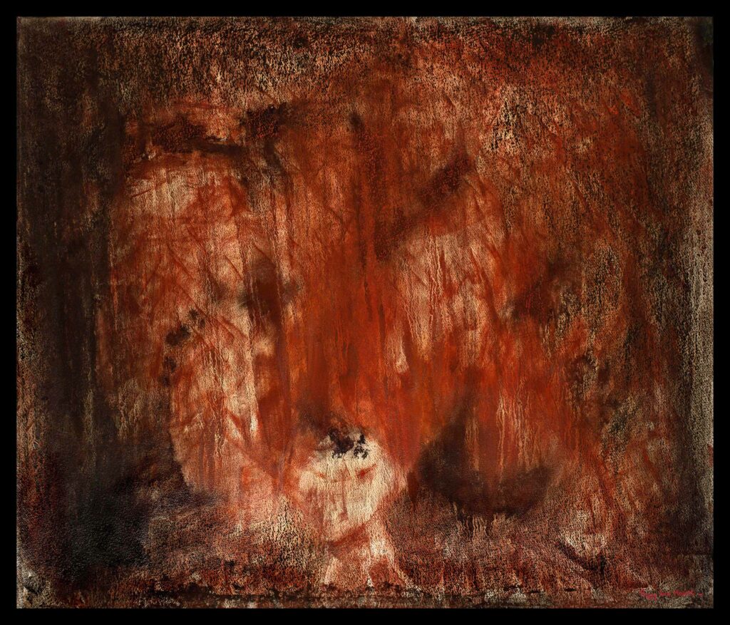 Diavolo ~ Encre de Chine, Pigments, Pastels ~ 66 x 77 cm / Montval 400g (non encadré)