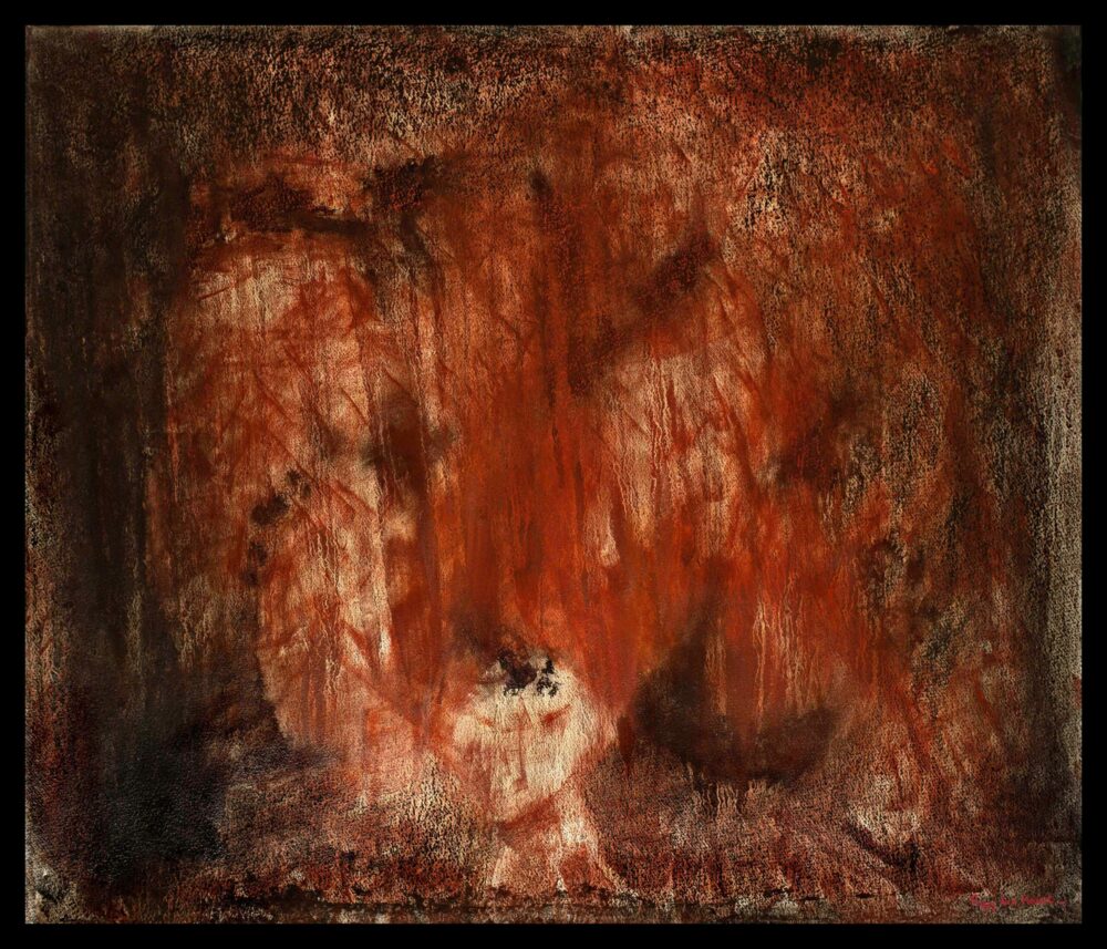 Diavolo ~ Encre de Chine, Pigments, Pastels ~ 66 x 77 cm / Montval 400g (non encadré)