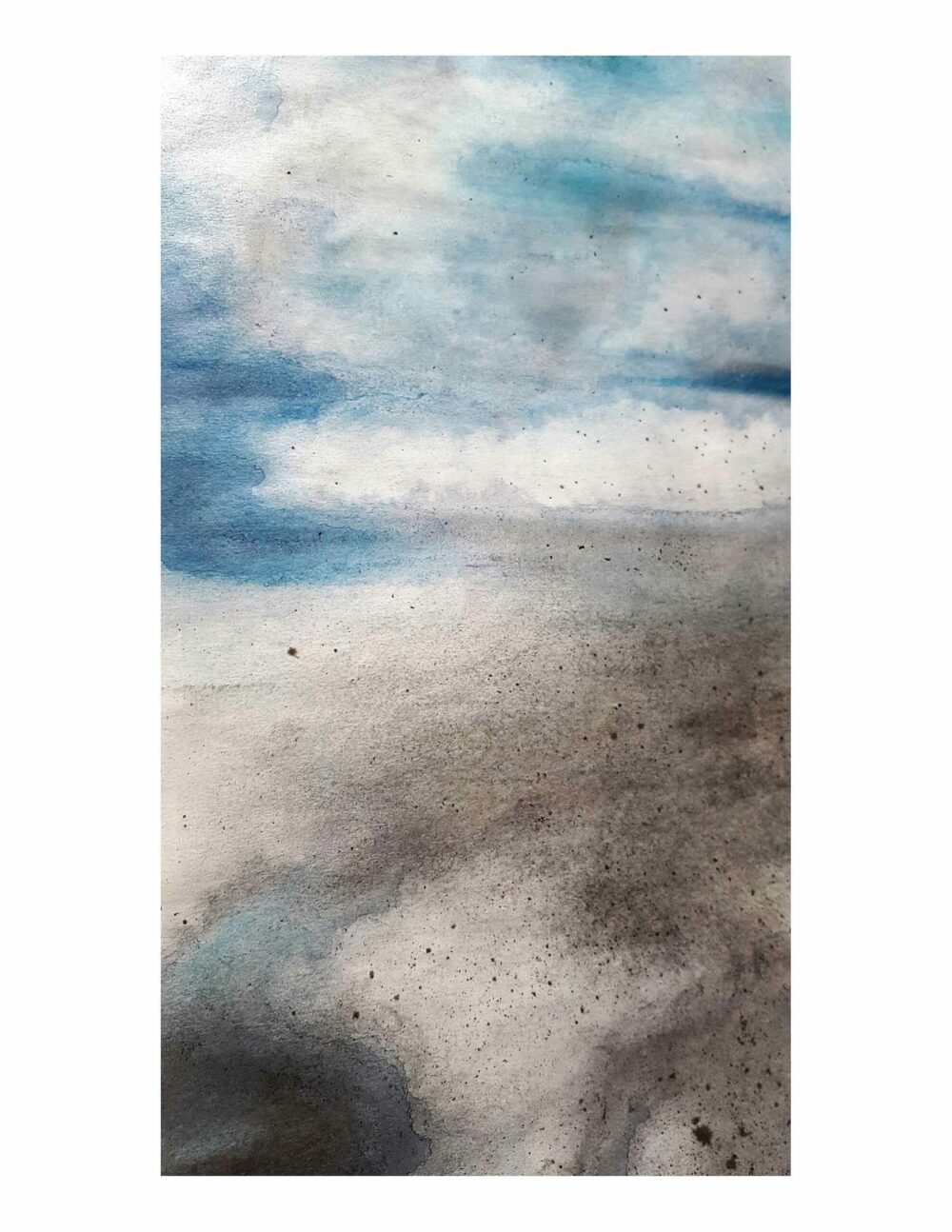 Symi ~ Aquarelle, Pastels & Fusain ~ Format 80 × 150 cm [ Habillage d’exposition / Panneau mural sur papier ]